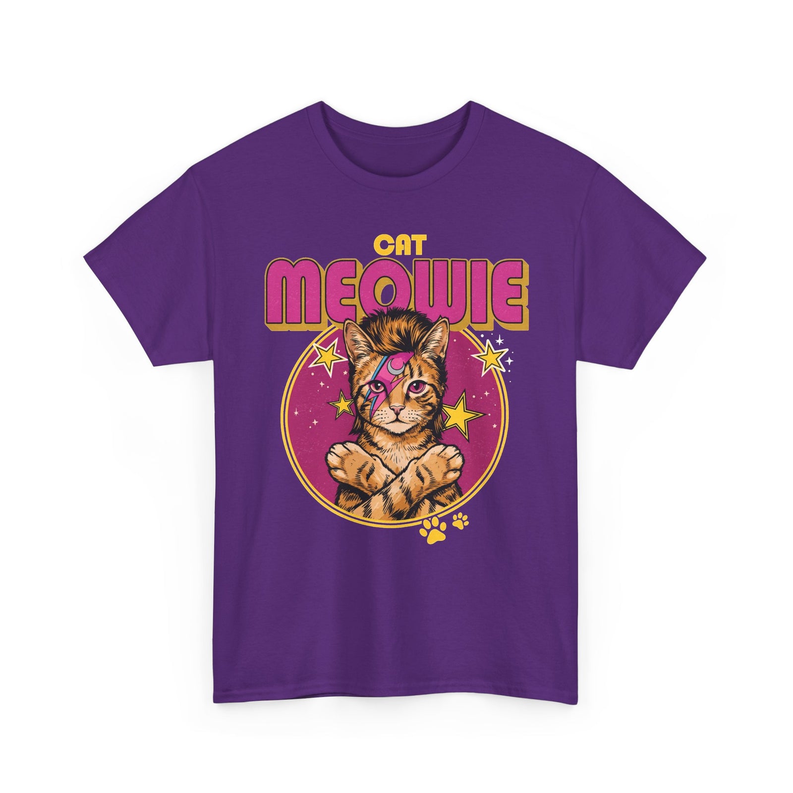 Funny Cat Meowie Lightning Bolt Shirt — 80s Retro Rocker Cat T-Shirt