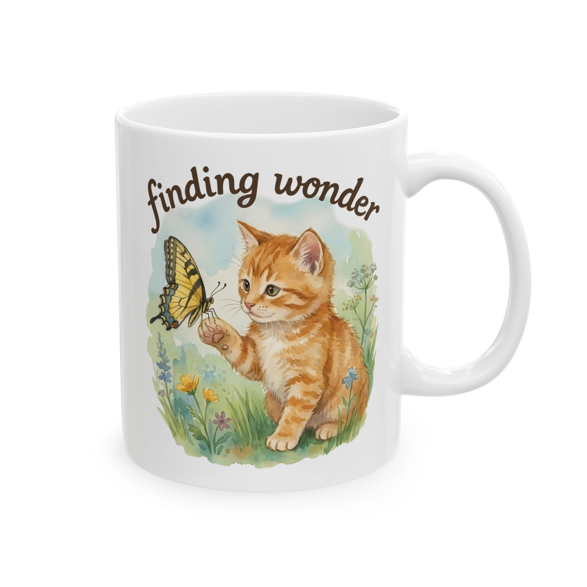 Finding Wonder Cat Ceramic Mug