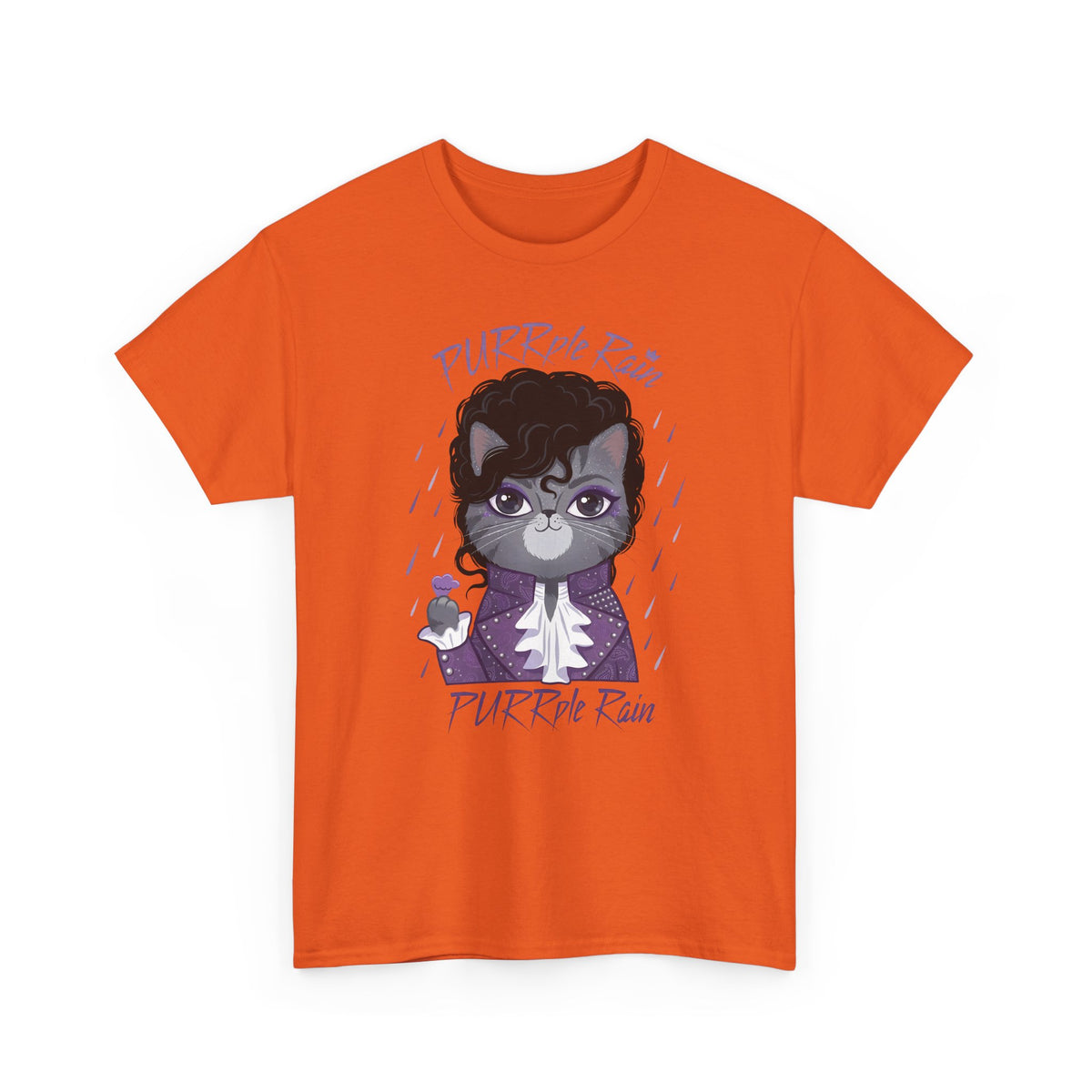 Purrple Rain Cat Parody T-Shirt — Cute Cat 'Purrple Rain' Graphic Tee