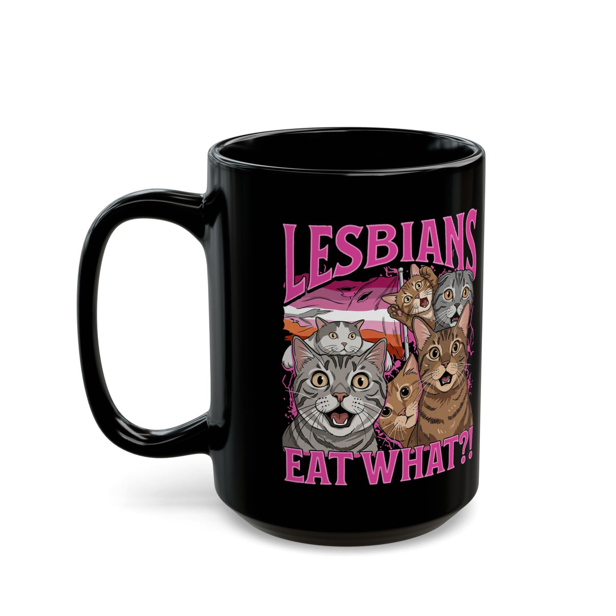 Funny Cat Pride Black Mug