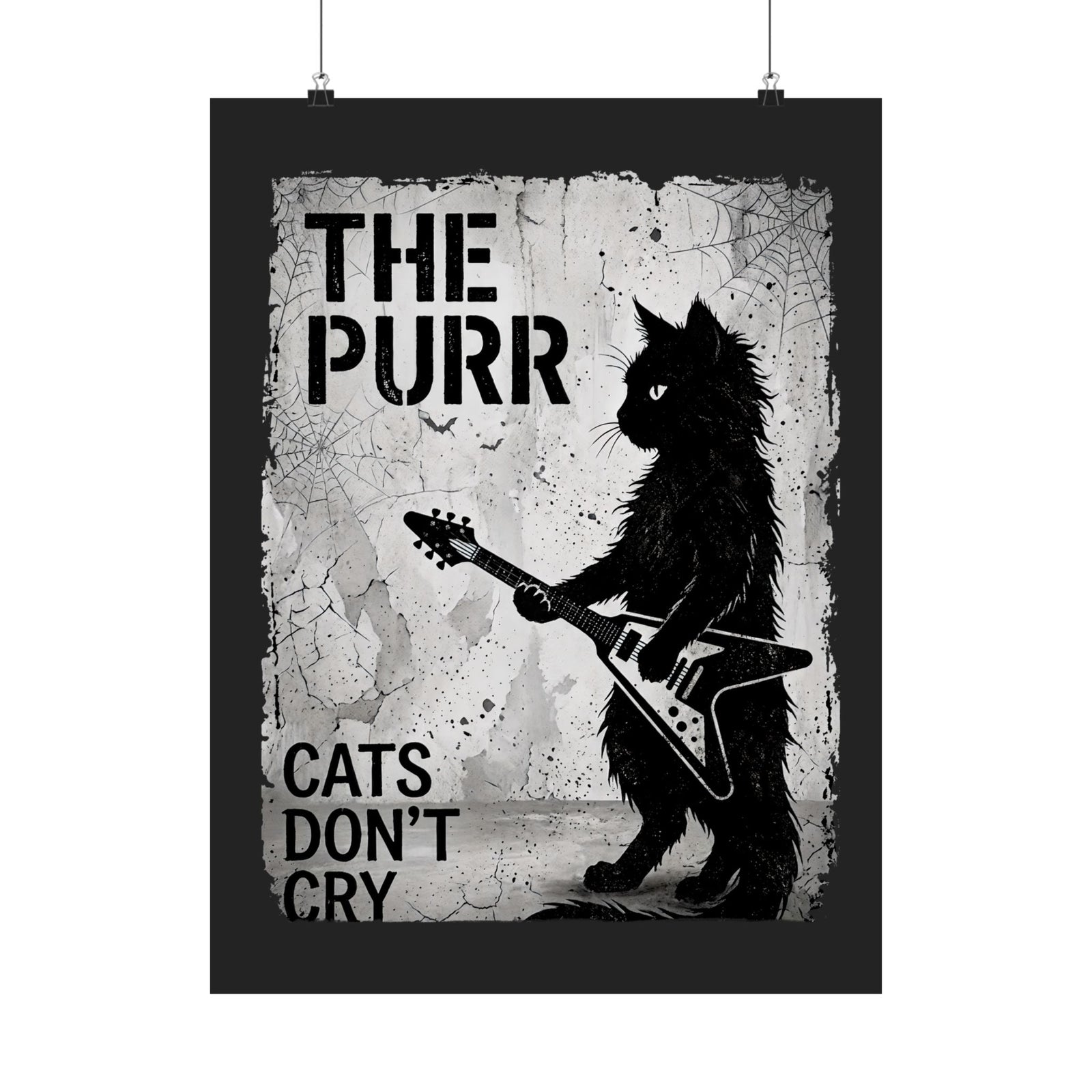 Purr Cats Don't Cry Poster — Cute Cat Graphic Poster