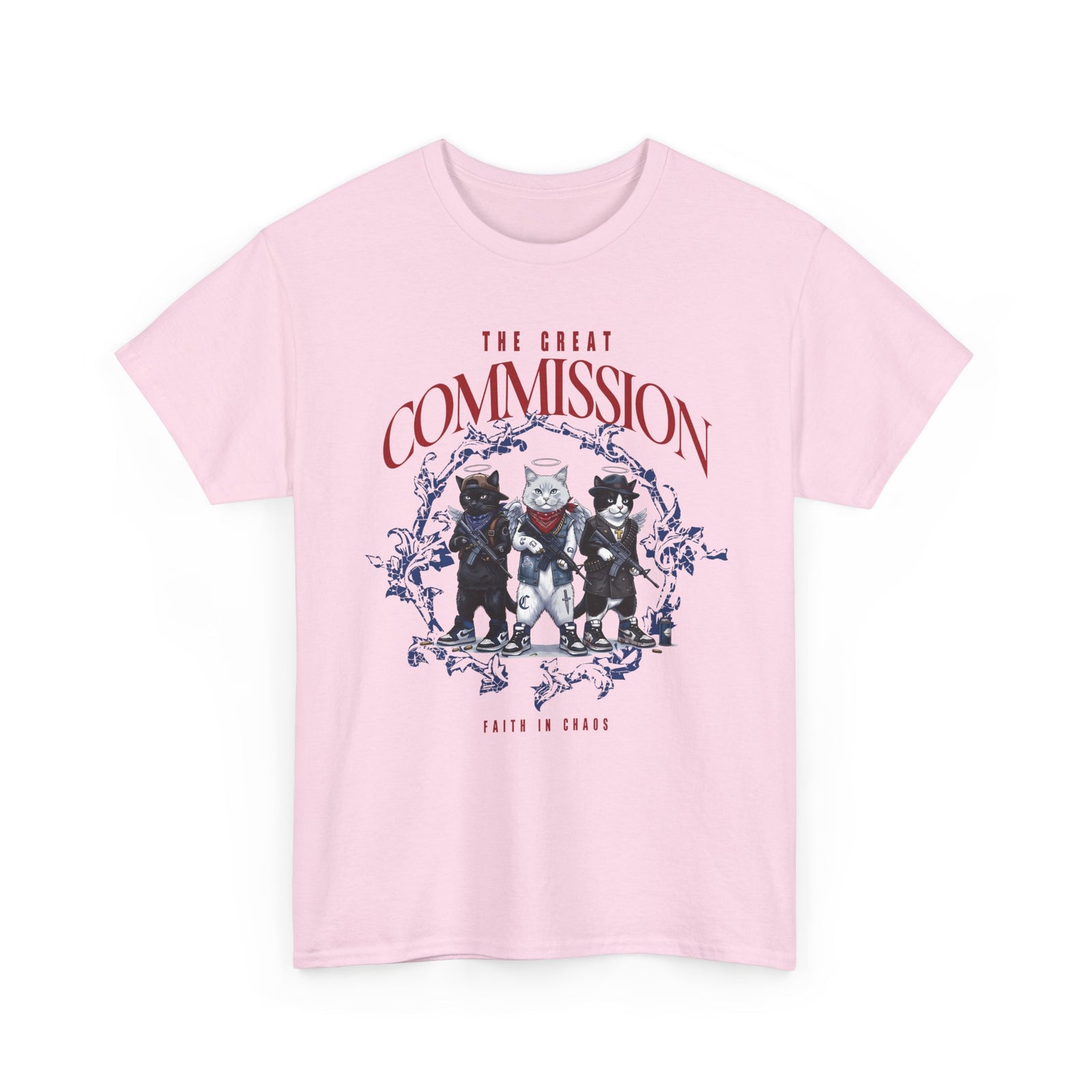 The Great Commission Faith In Chaos T-Shirt — Edgy Streetwear Angel Cats Tee