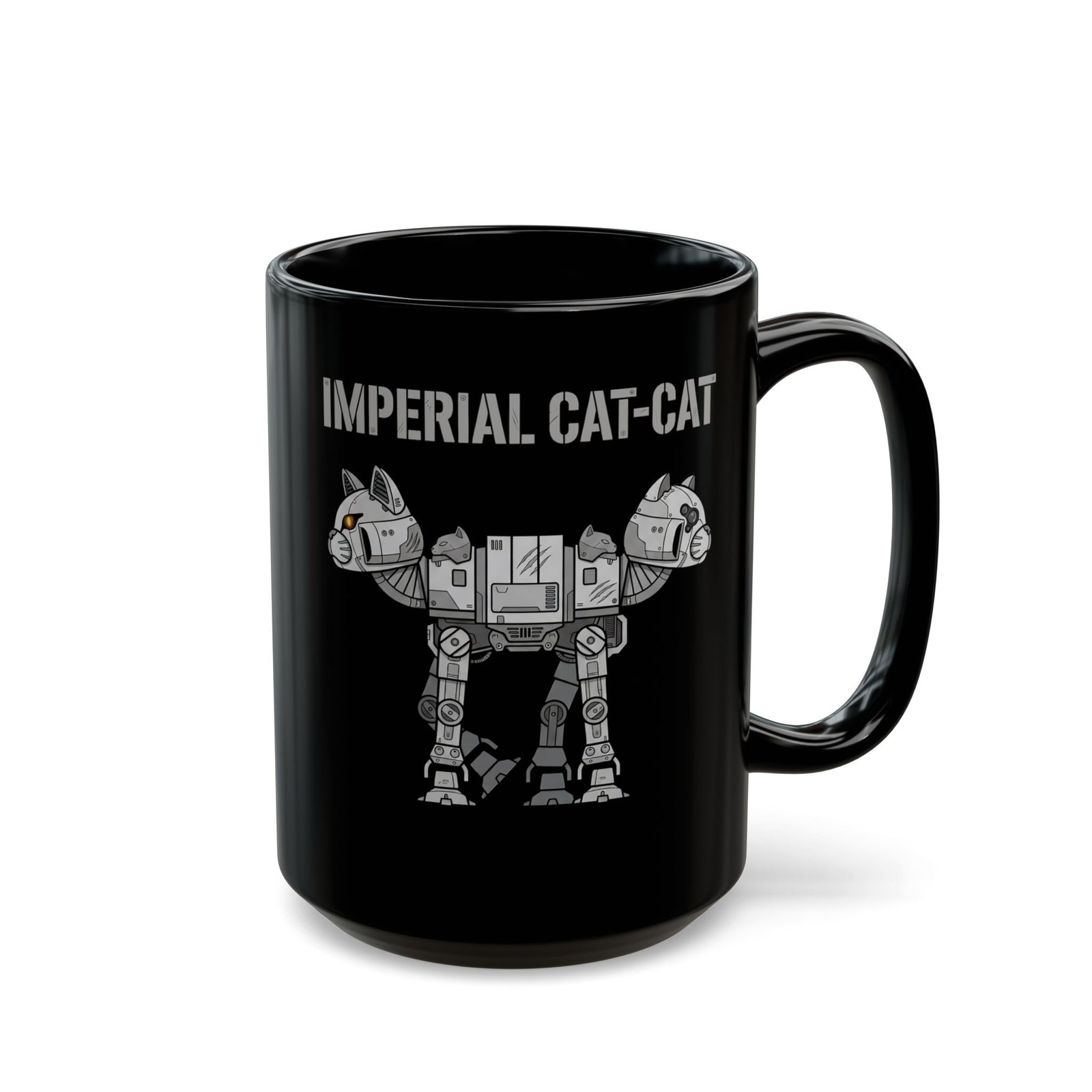 Imperial Cat-Cat Black Mug — Regal Cat Graphic Mug