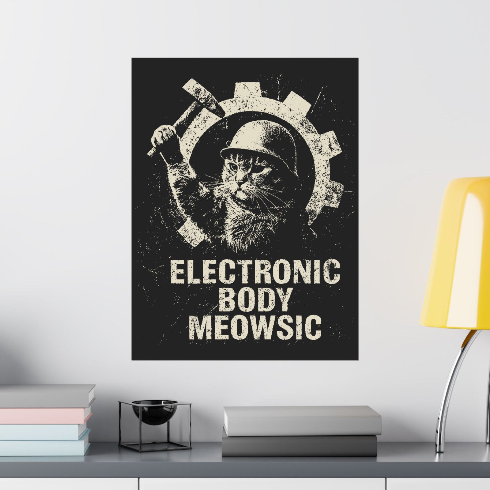 Electronic Body Meowsic Cat Poster