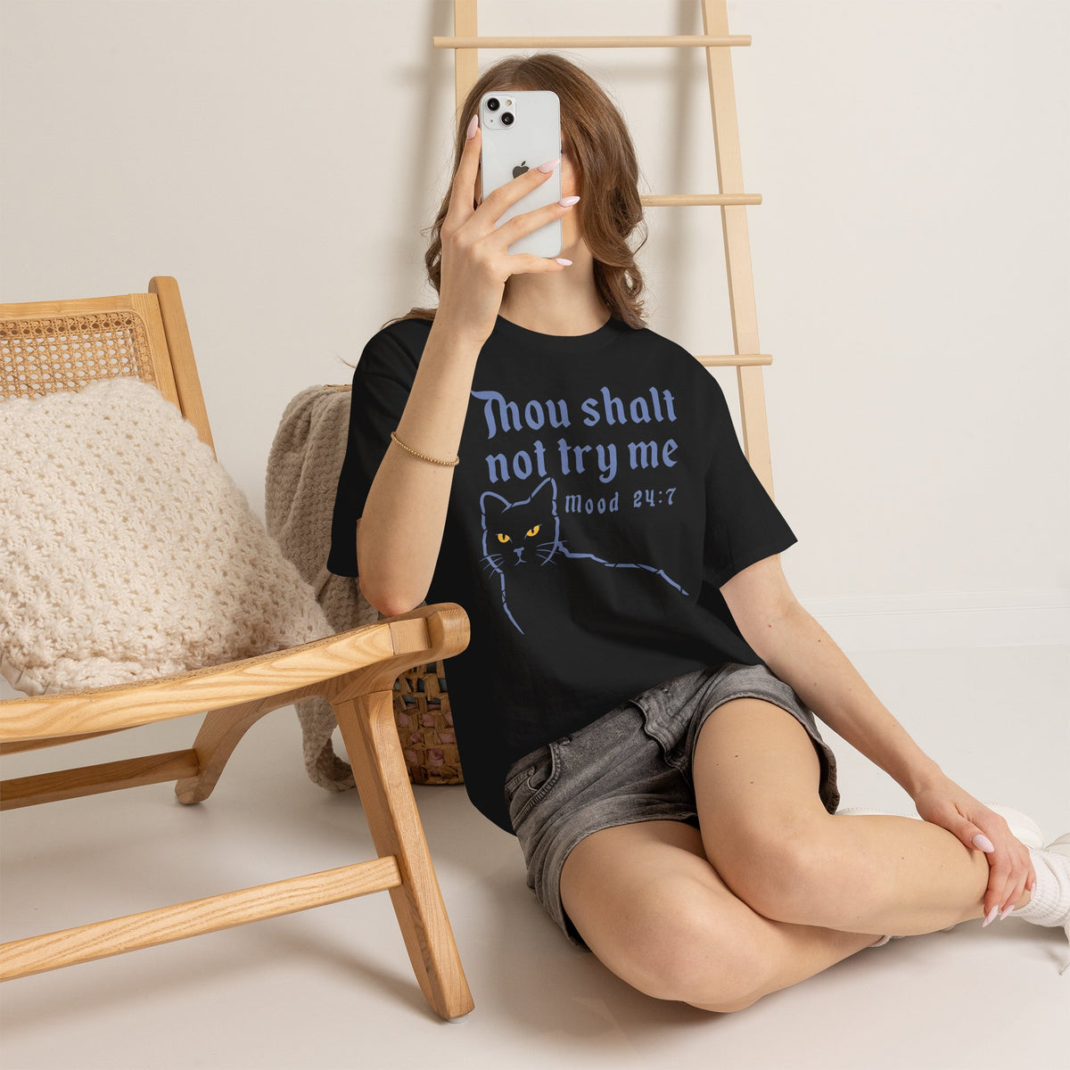 Thou Shalt Not Try Me Cat T-Shirt Graphic Tee