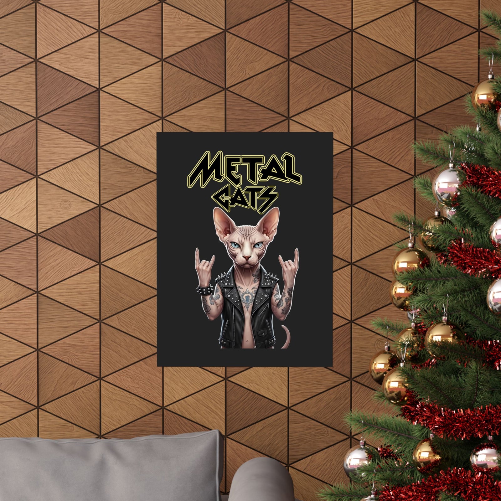 Metal Cats Poster — Heavy Metal Cat Graphic Poster