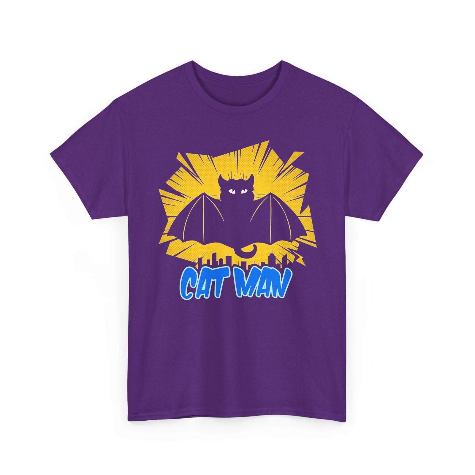Cat Man T-Shirt — Funny Bat Cat Graphic Tee for Cat Lovers