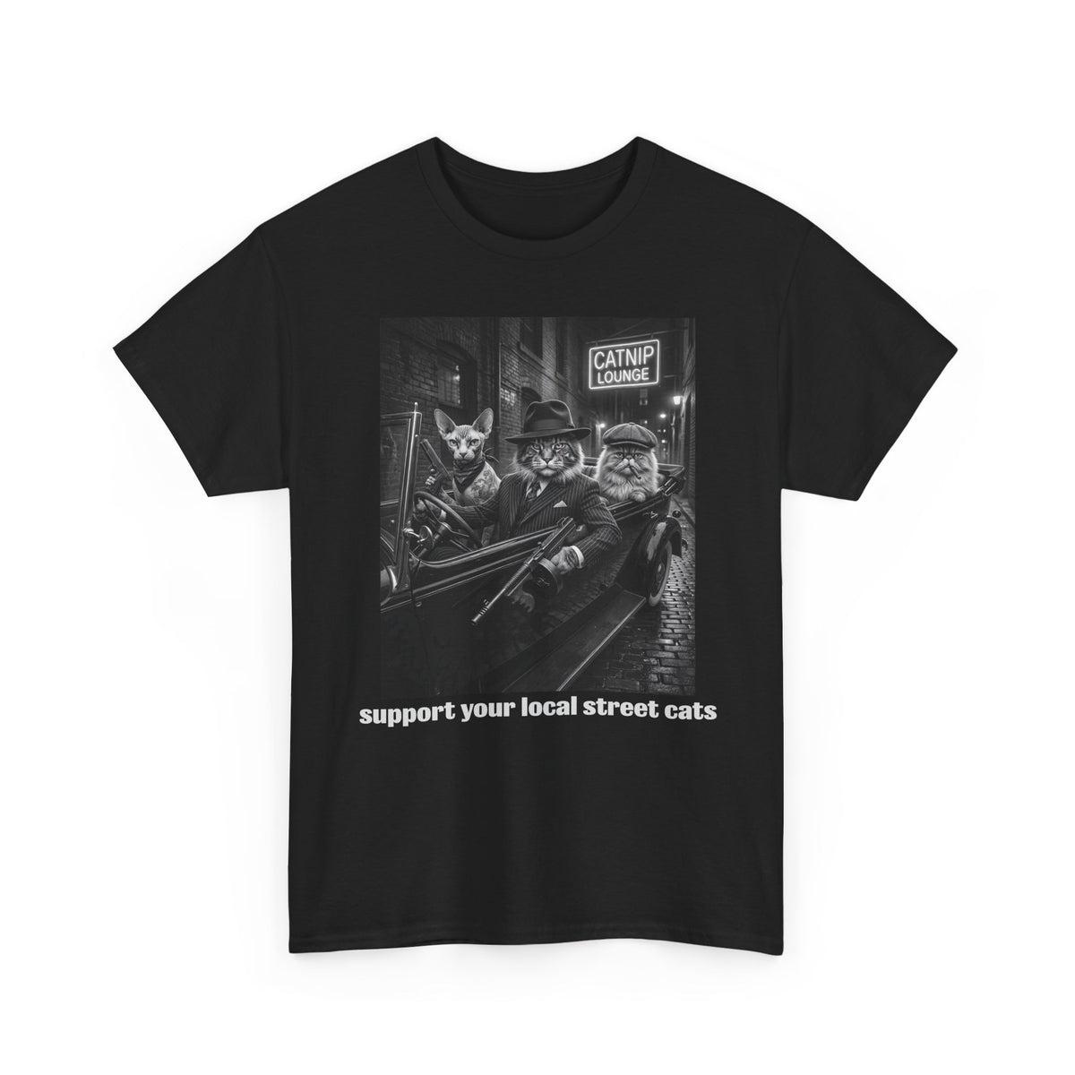 Support Your Local Street Cats T‑Shirt — Retro Rescue Cat Tee