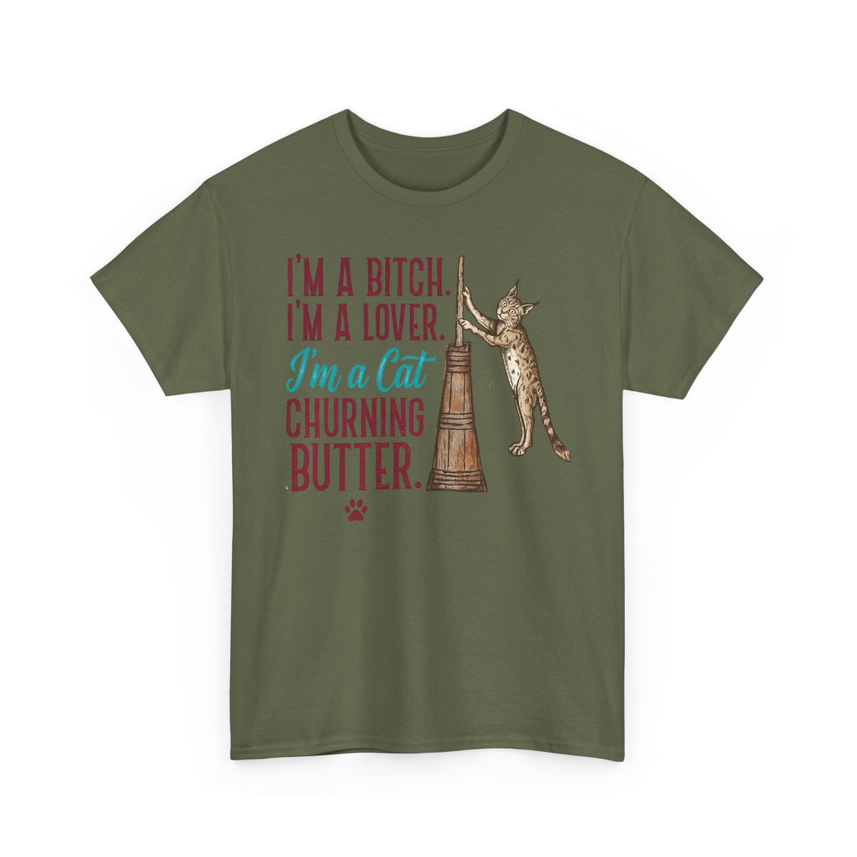 “I'm a Cat Churning Butter” T-Shirt — Funny Whimsical Cat Tee