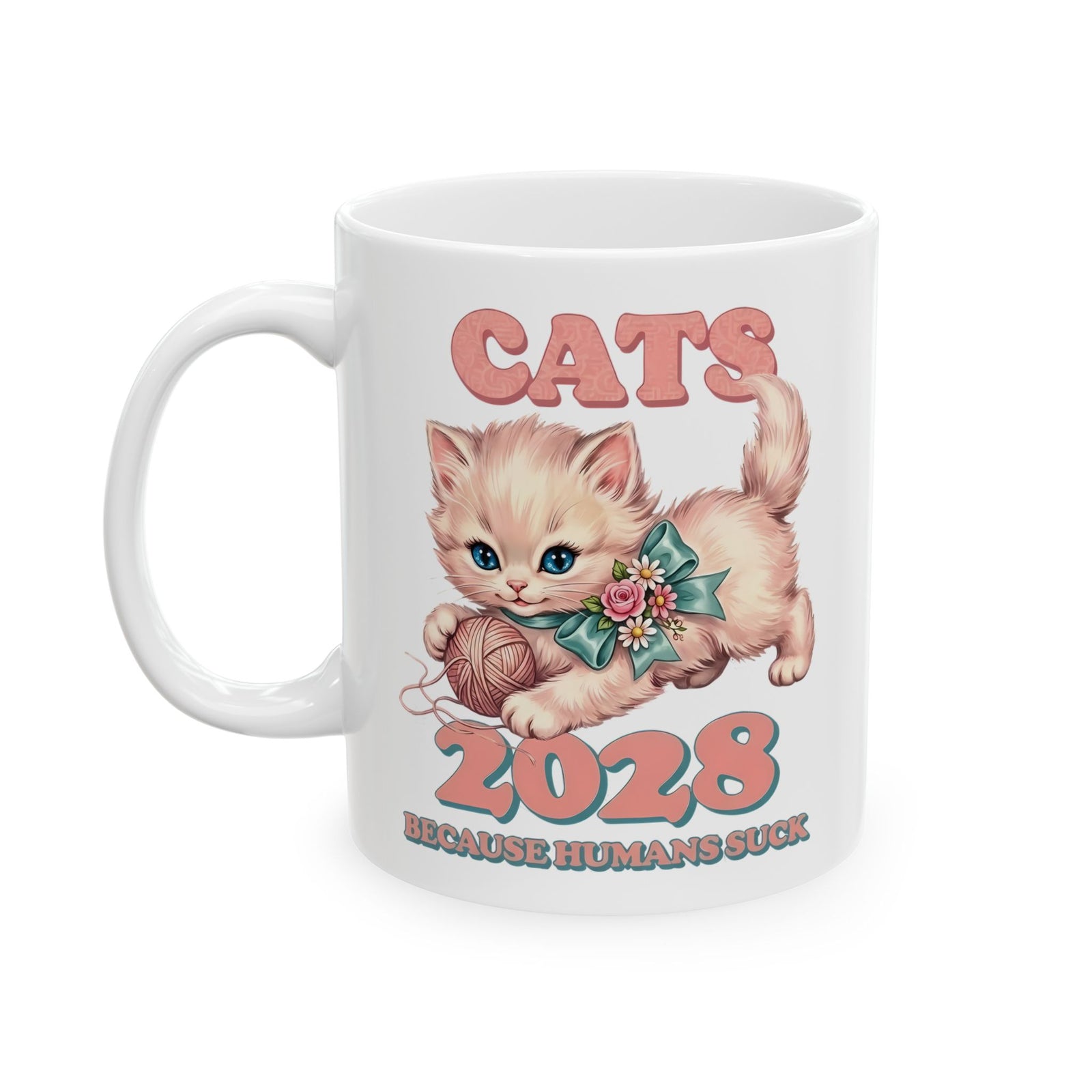Vote for Cats Ceramic Mug  Funny Cat Political Mug