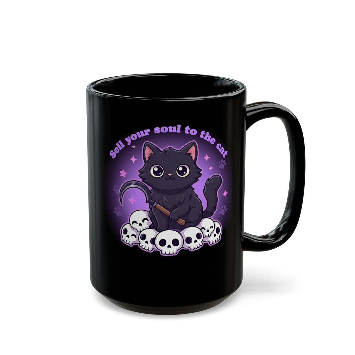 Sell Your Soul to the Cat Black Mug — Funny Cat Lover Mug