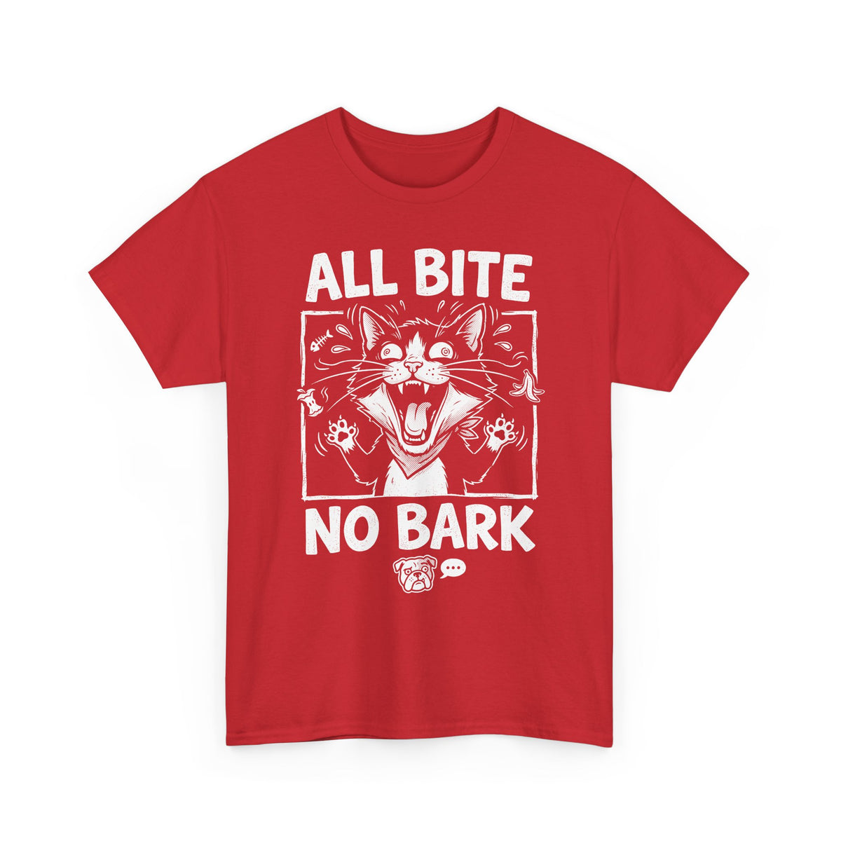 Cat All Bite No Bark T-Shirt — Funny Cat Lover Tee