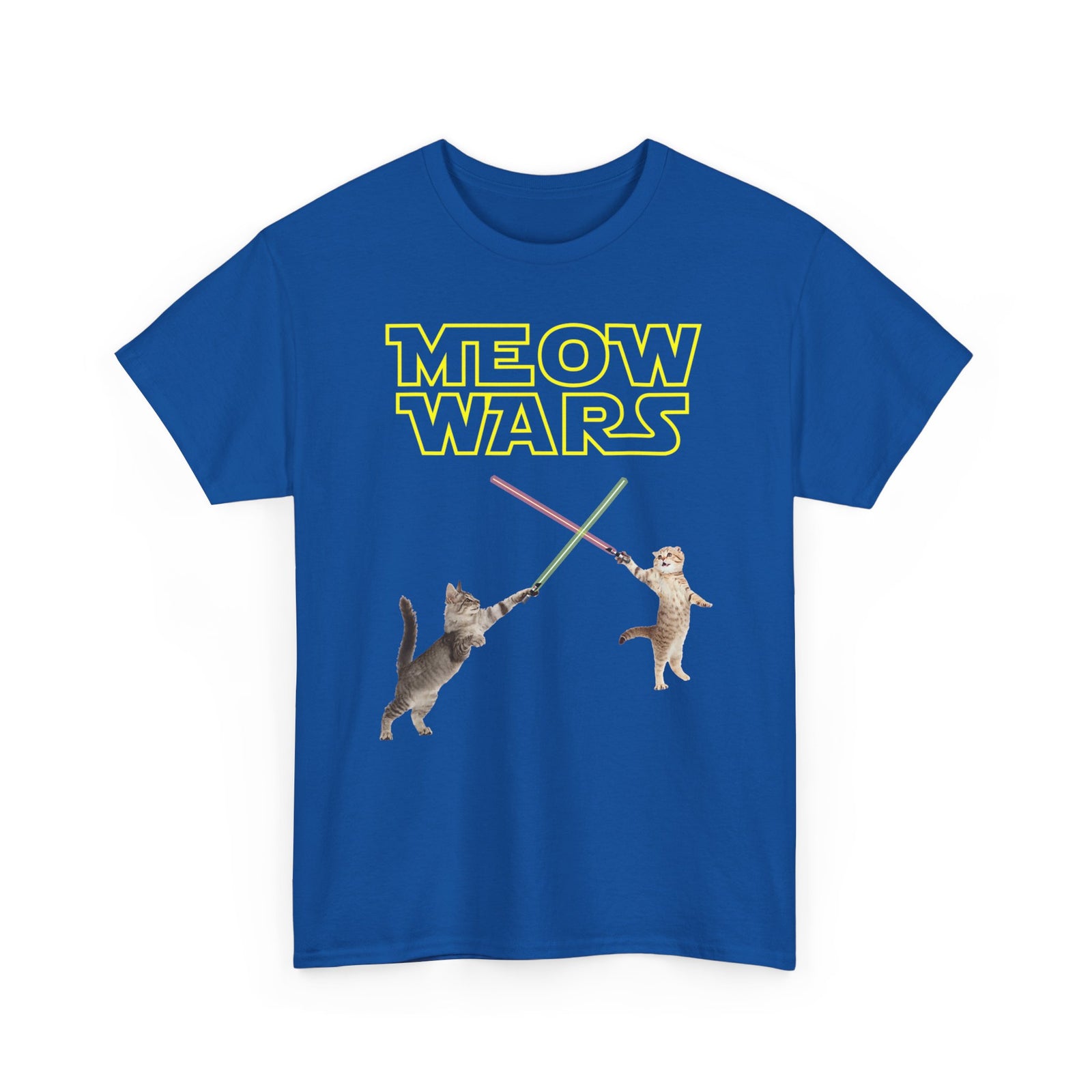 Meow Wars T-Shirt — Funny Cat Lightsaber Tee