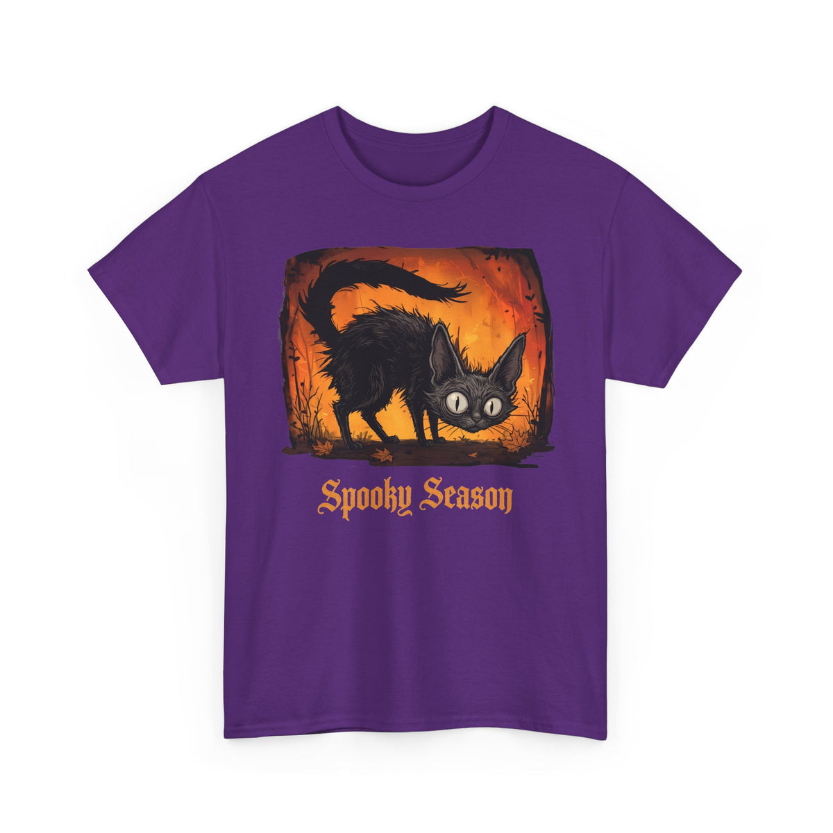 Spooky Season Scaredy Black Cat Shirt — Vintage Halloween Gothic T-Shirt