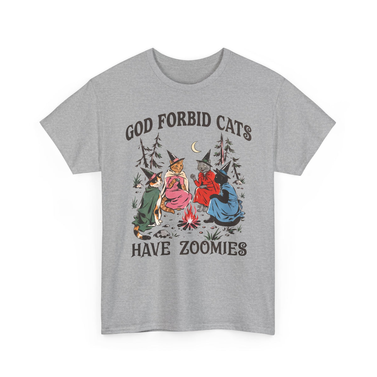 God Forbid Cats Have Zoomies Witch Coven Shirt — Funny Vintage Cat T-Shirt