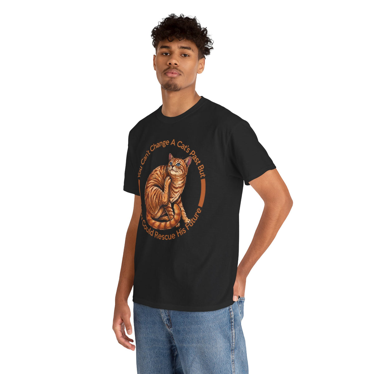 Rescue Cat T-Shirt — You Can't Change A Cat's Past Adoption Tee
