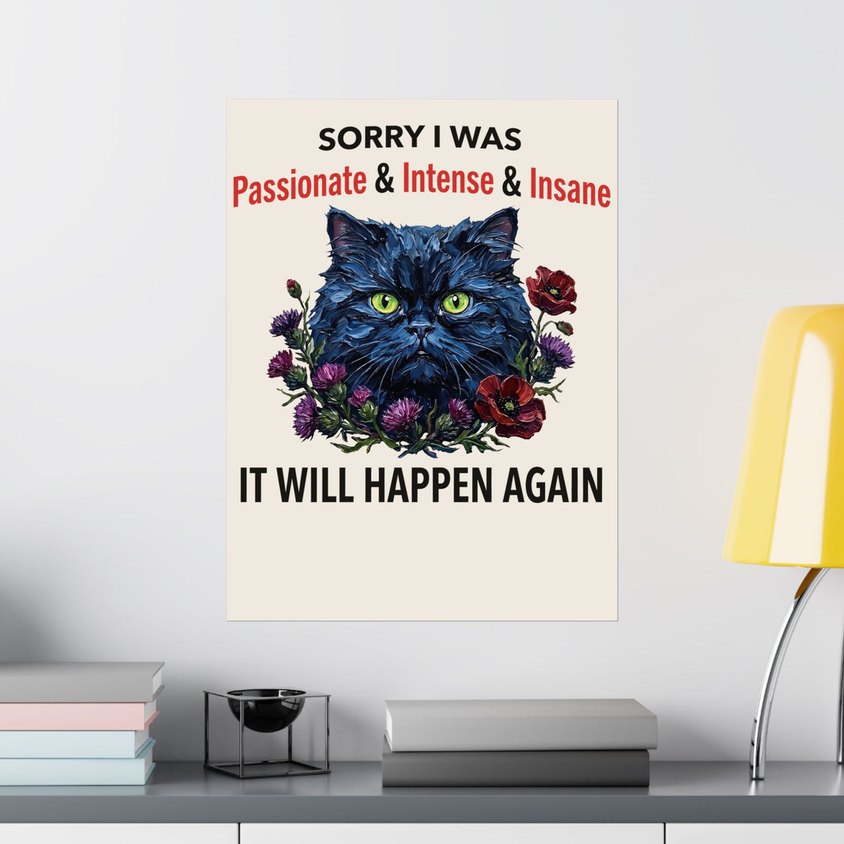 Passionate Black Cat Poster