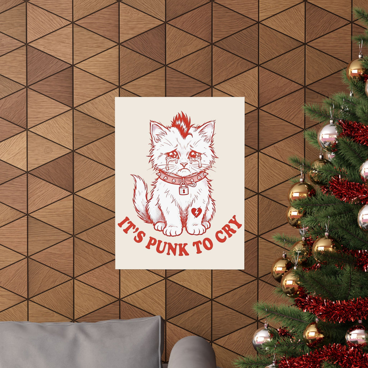 It's Punk To Cry Poster — Edgy Emotional Graphic Poster