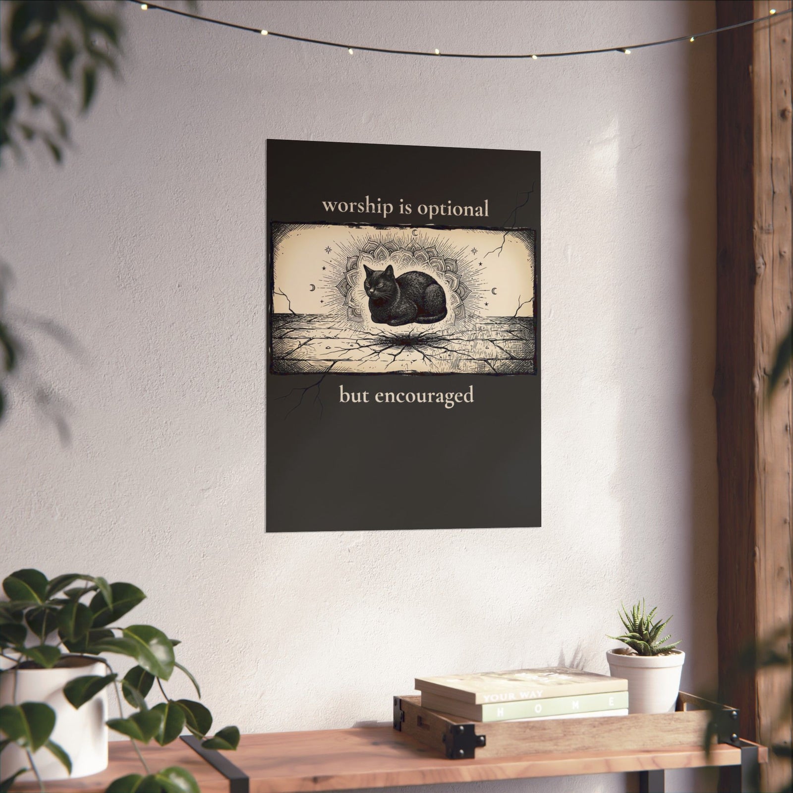 Worship Is Optional But Encouraged Cat Poster