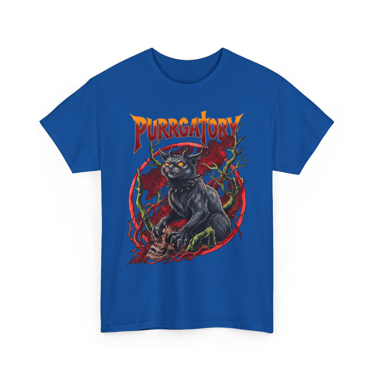 Purrgatory Demon Cat T-Shirt — Heavy Metal Occult Horned Feline Tee