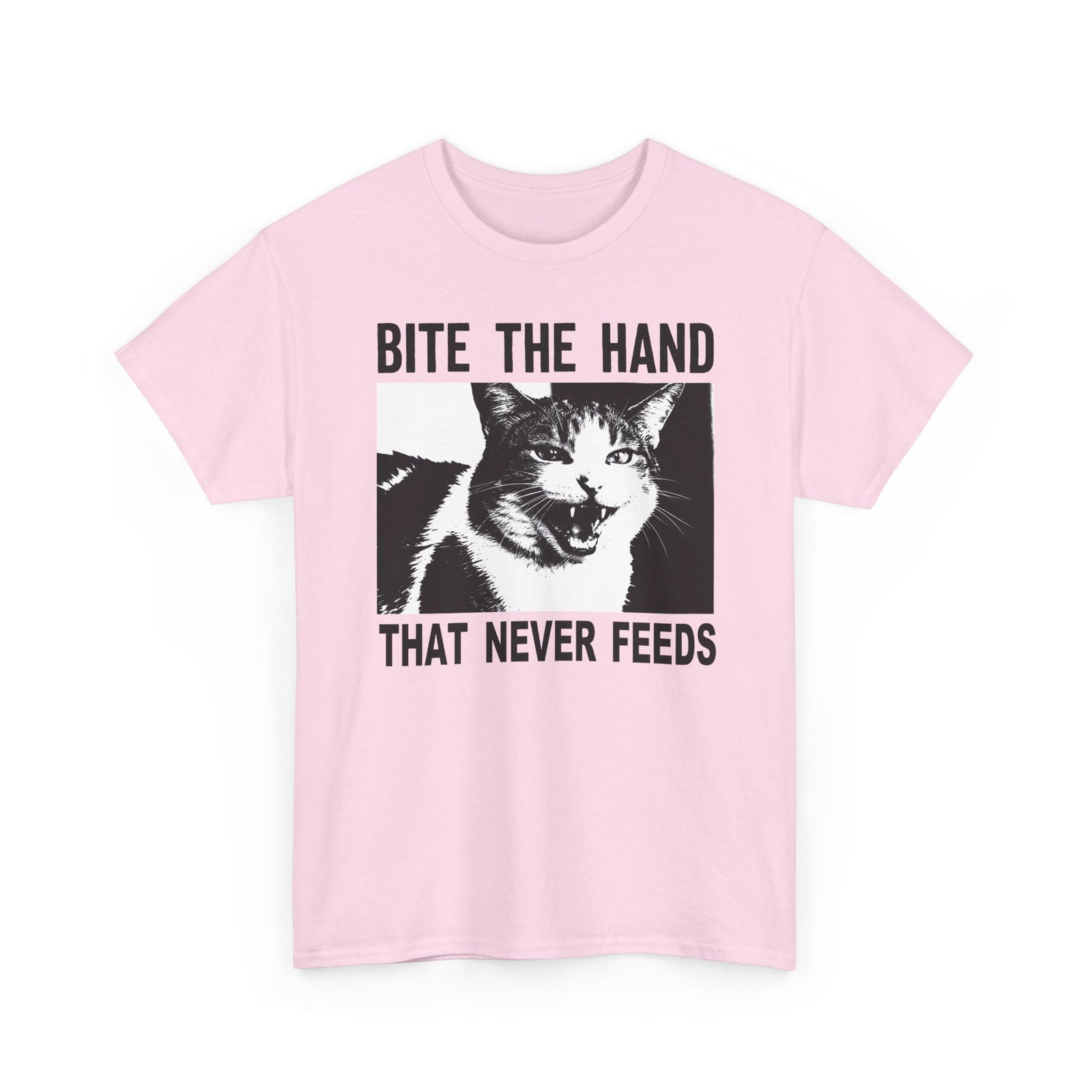 Cat Bite The Hand That Never Feeds Graphic Tee