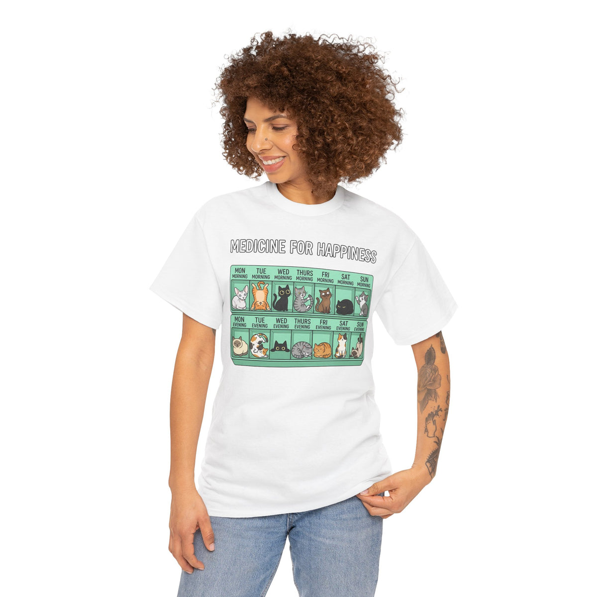 Medicine For Happiness Cat T-Shirt