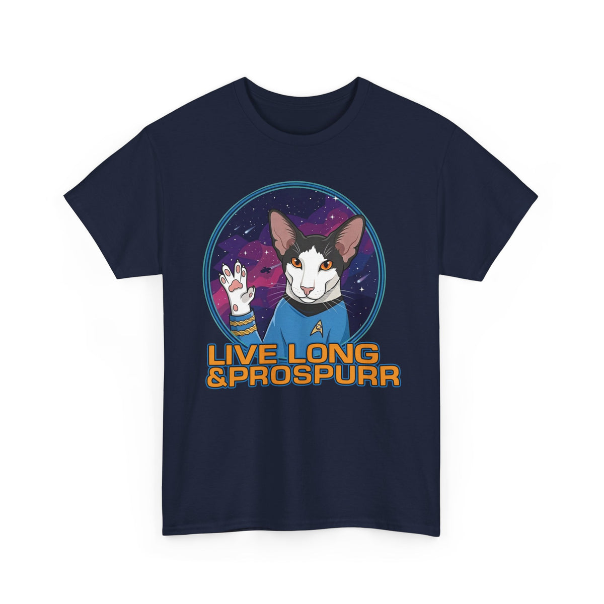Sci‑Fi Cat 'Live Long Prospurr' T-Shirt