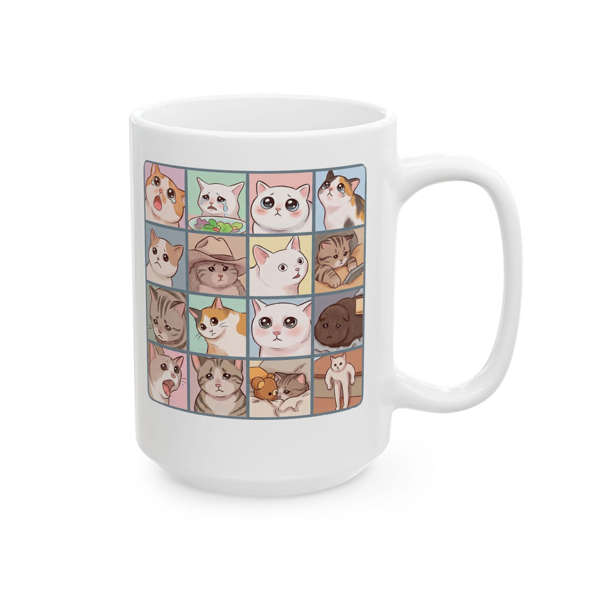 Cat Reactions Mug Funny Cat Memes Ceramic Mug