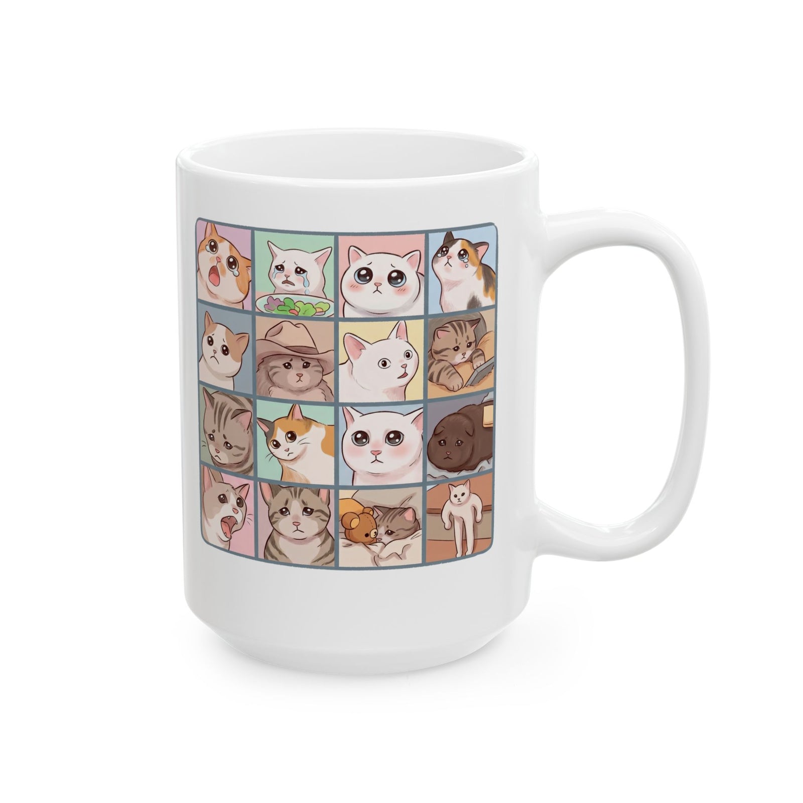Cat Reactions Mug Funny Cat Memes Ceramic Mug