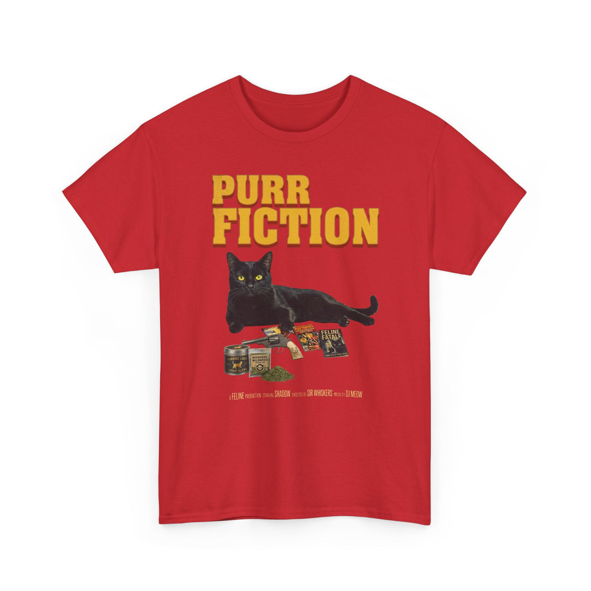 Purr Fiction Cat Parody T-Shirt