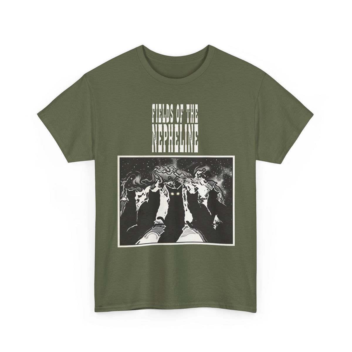 Black Cat Nepheline Graphic Tee — Gothic Band-Style Black T-Shirt