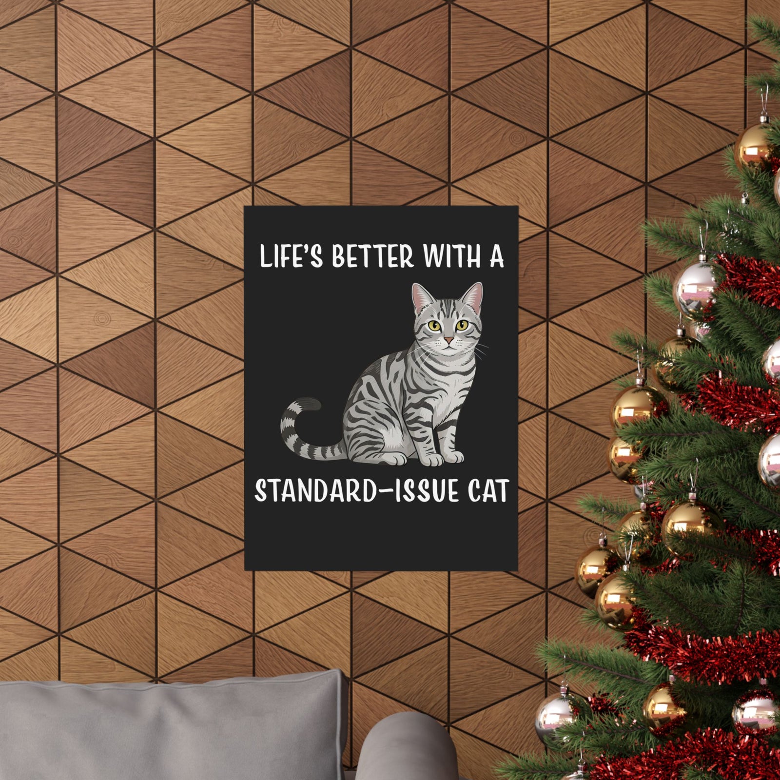 Standard Issue Cat Poster Cute Graphic Cat Poster