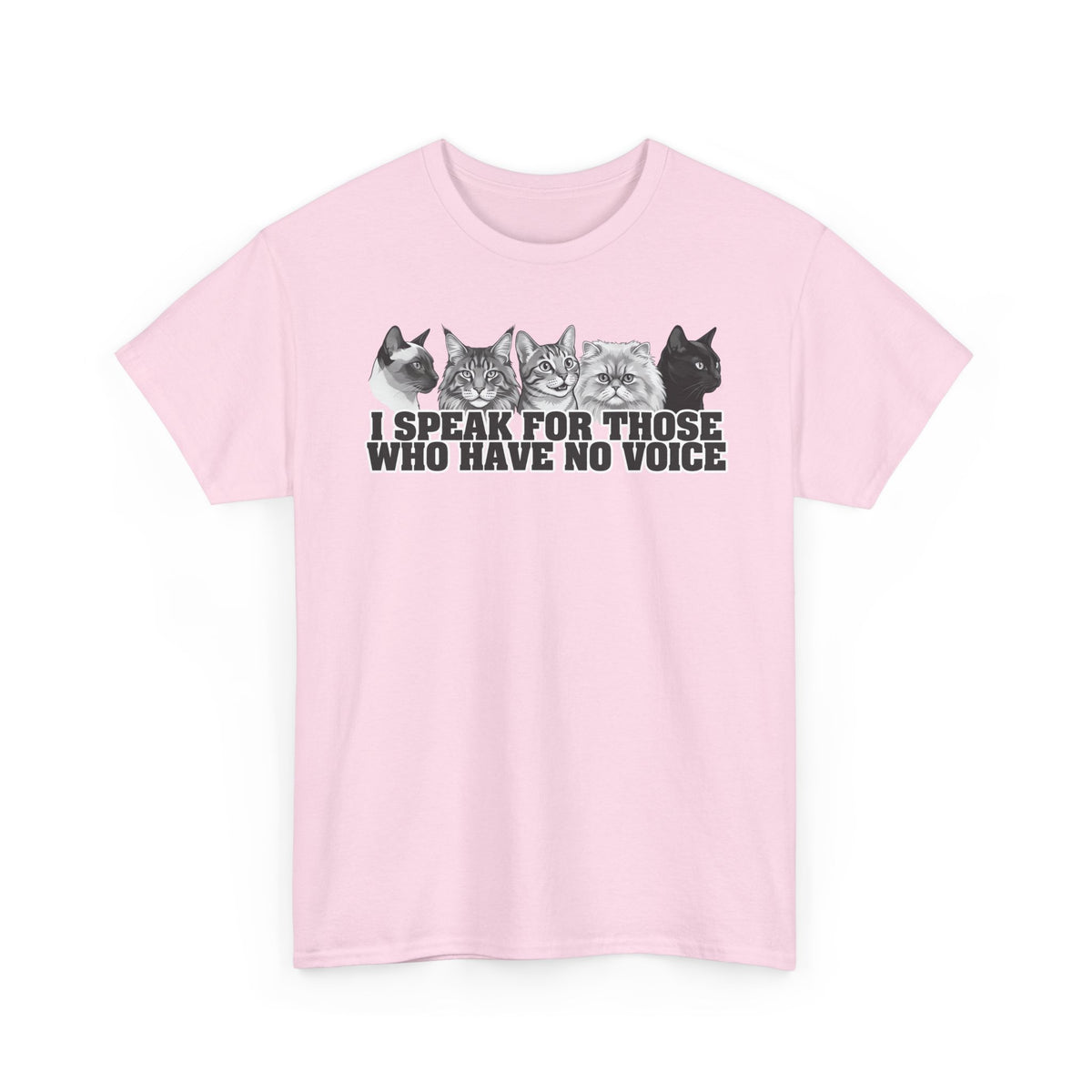 Cat Lover T-Shirt — "I Speak for Those Who Have No Voice" Animal Rescue Tee