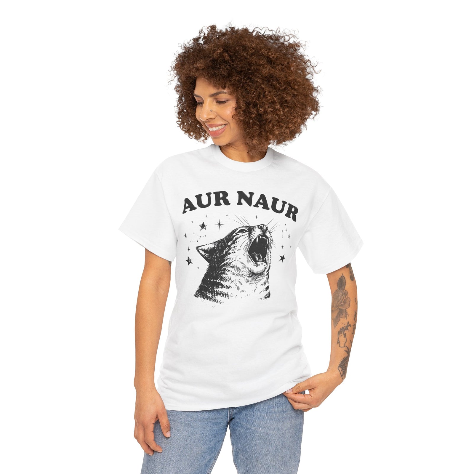 Aur Naur Funny Cat T-Shirt — Cute Funny Cat Tee