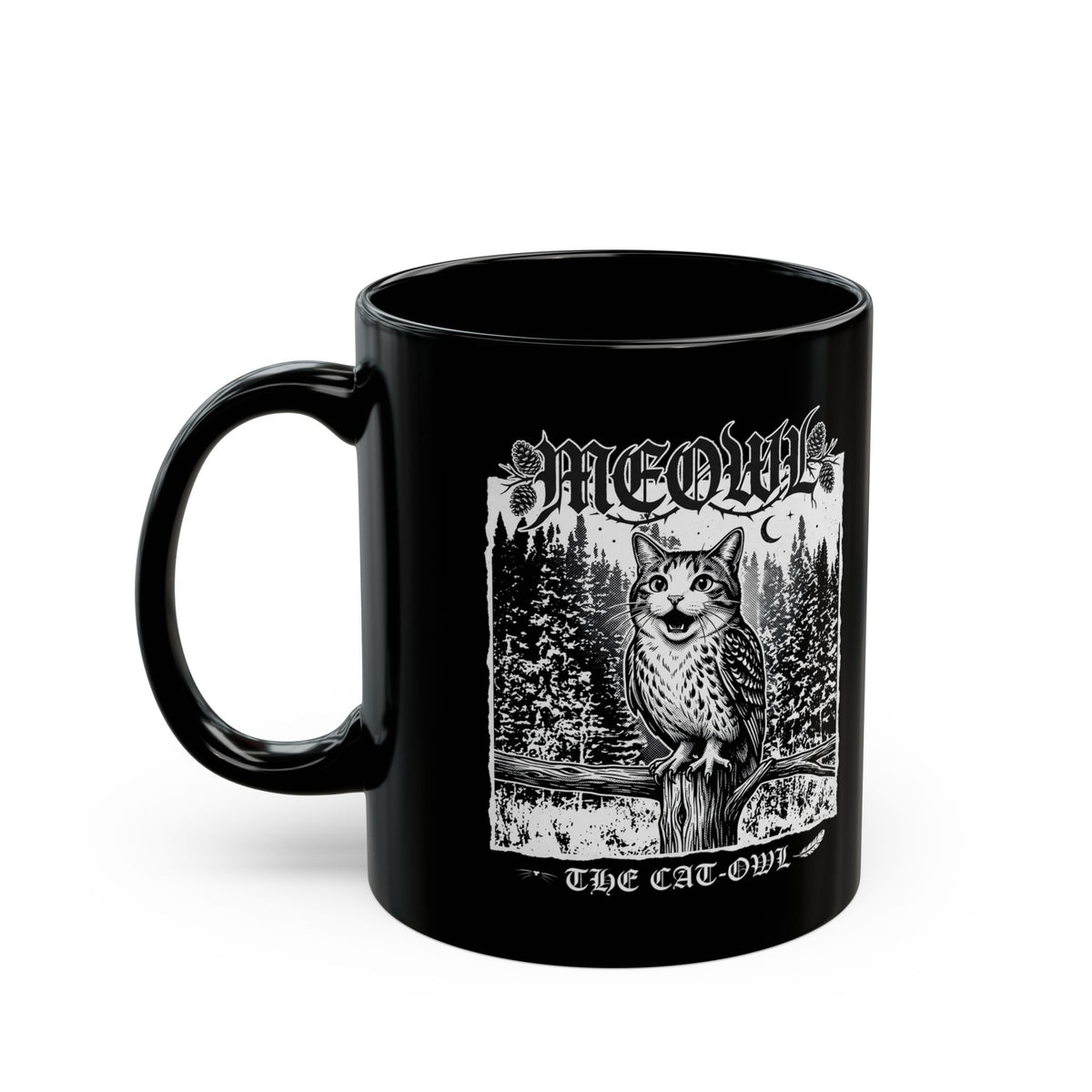Funny "Meowl the Cat Owl" T‑Mug