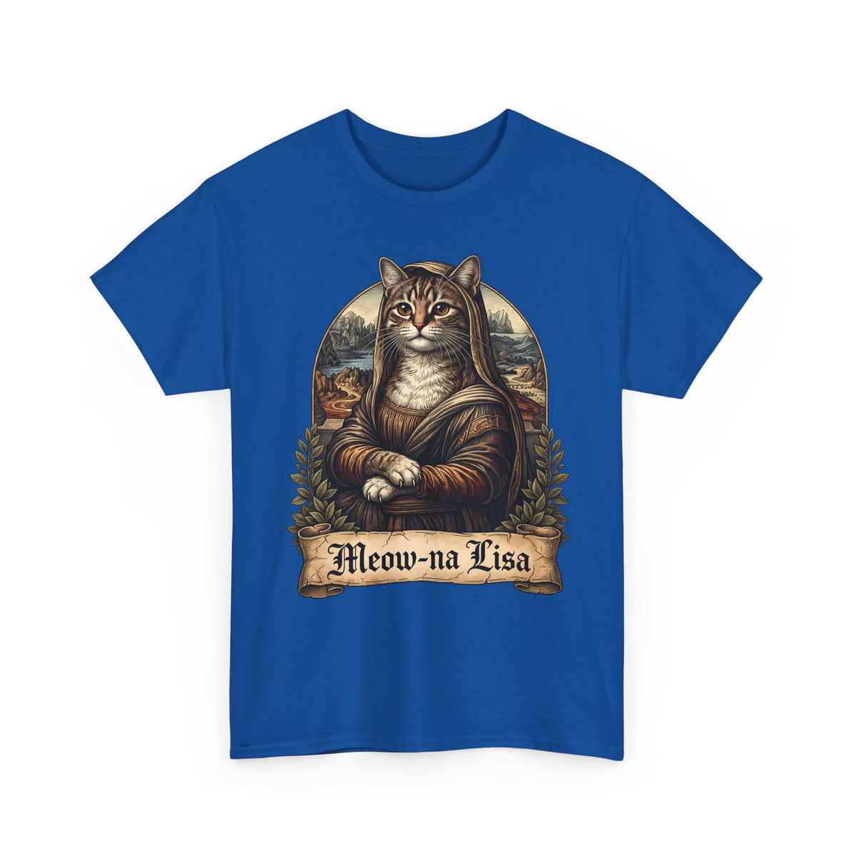 Meow-na Lisa T-Shirt — Funny Mona Lisa Cat Art Parody Tee