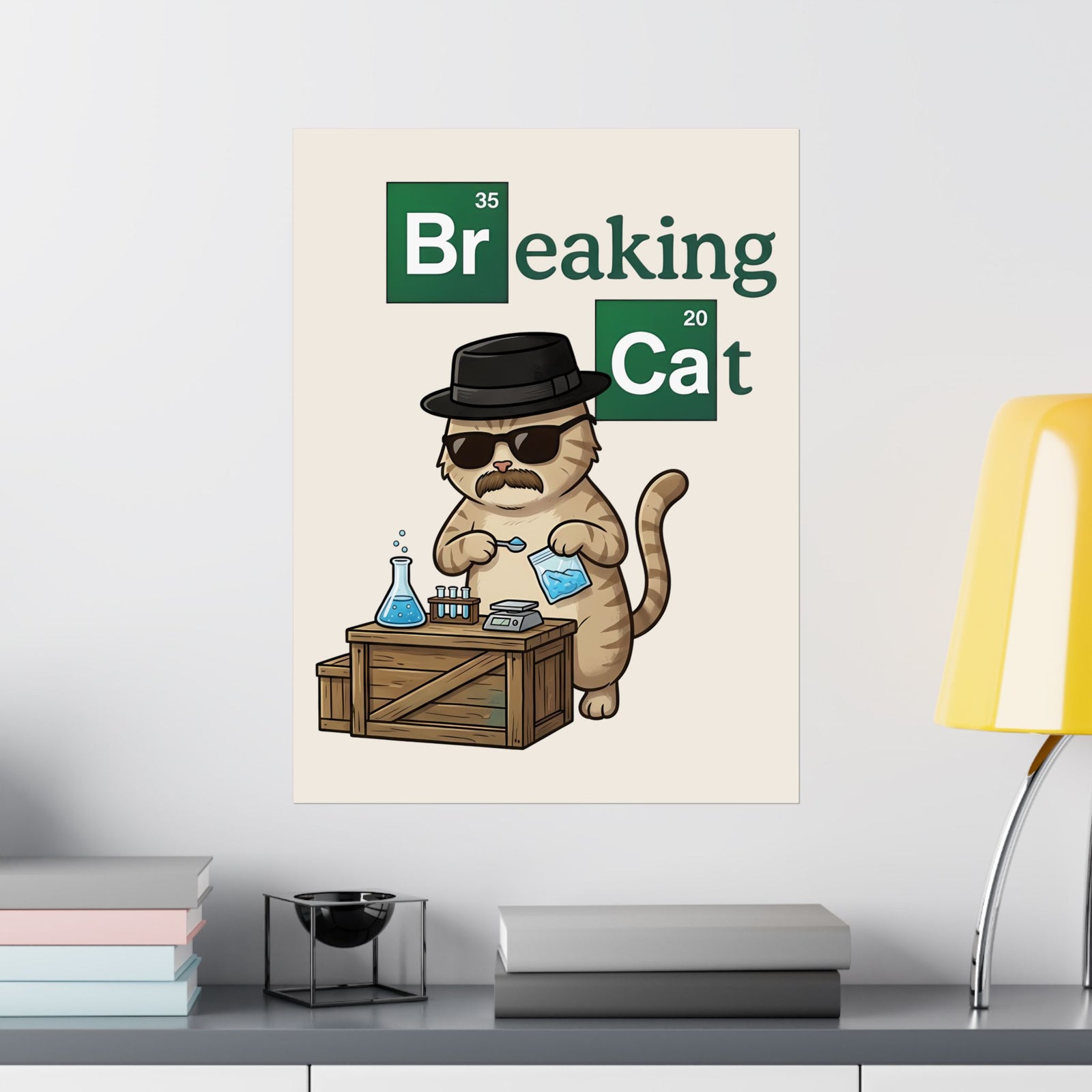 Breaking Cat Poster — Funny Cat Graphic Poster