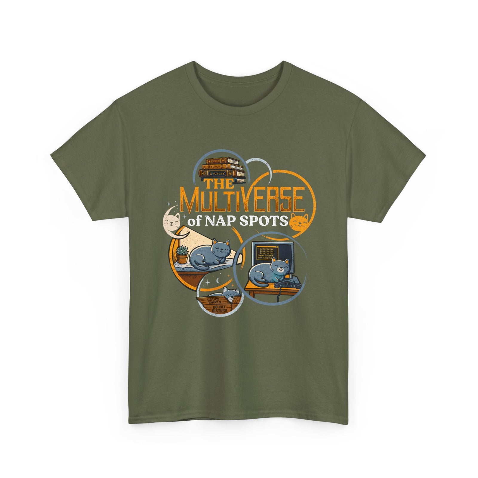 Multiverse Nap Spots Cute Cat T-Shirt — Cute Cat Nap Graphic Tee