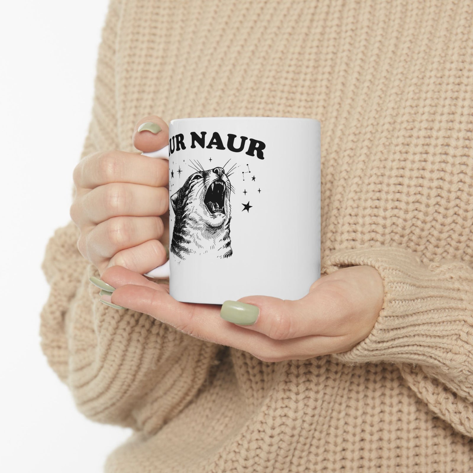 Aur Naur Funny Cat Ceramic Mug — Cute Funny Cat Mug