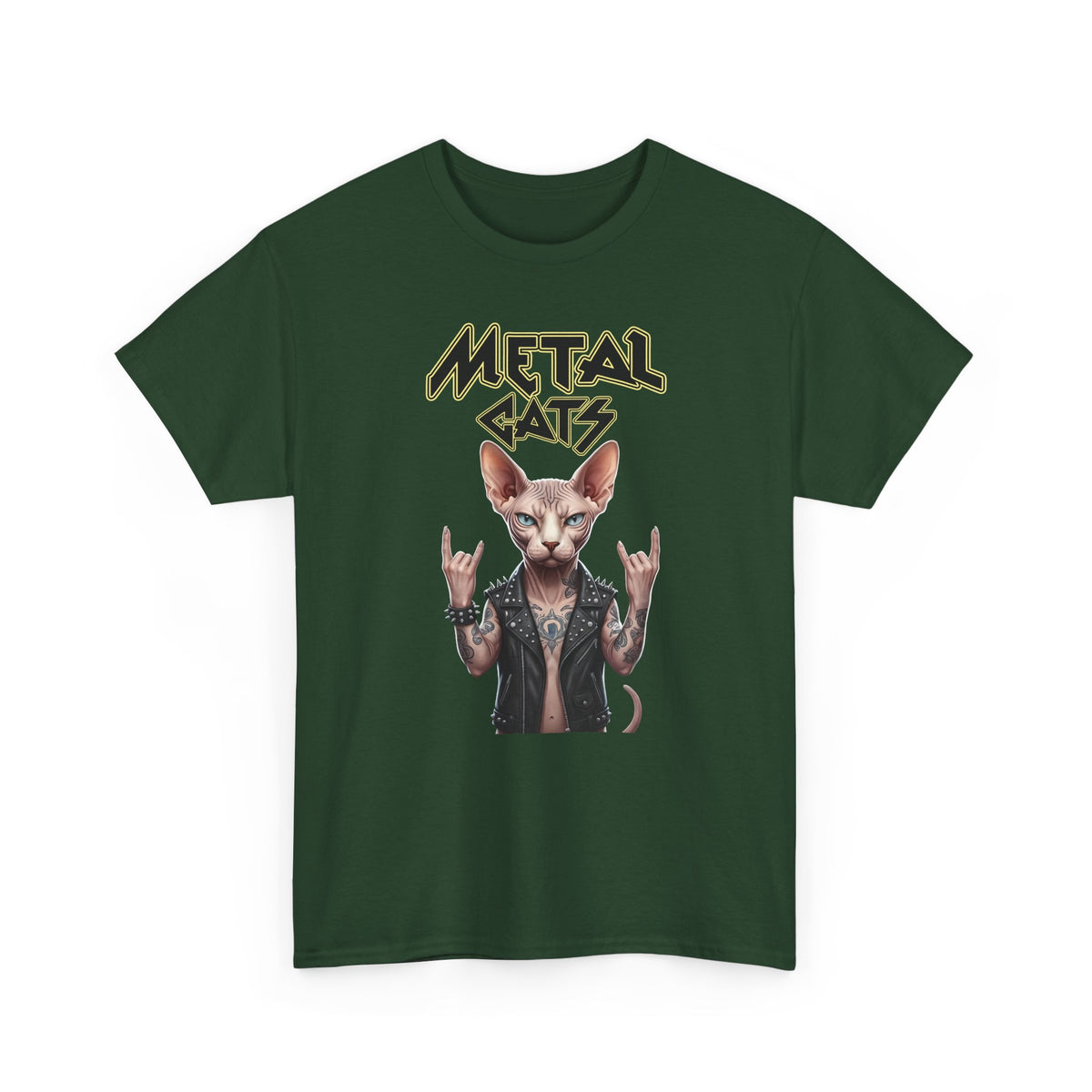 Metal Cats T-Shirt — Heavy Metal Cat Graphic Tee