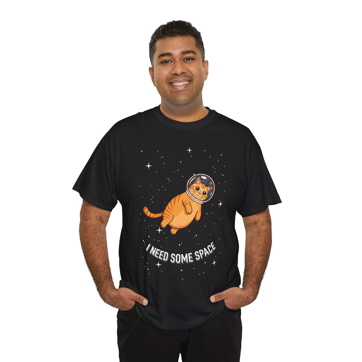 I Need Some Space Cat T-Shirt — Cute Astronaut Orange Tabby Feline Tee