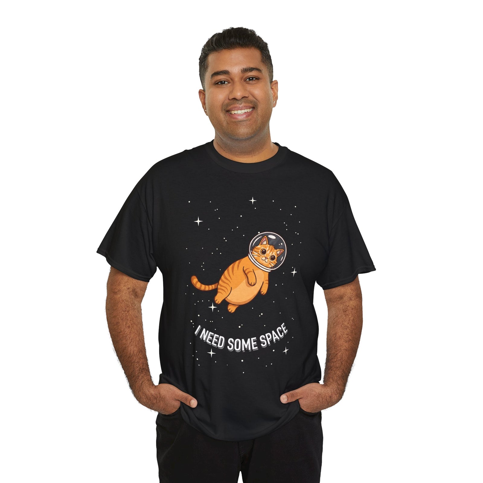 I Need Some Space Cat T-Shirt — Cute Astronaut Orange Tabby Feline Tee