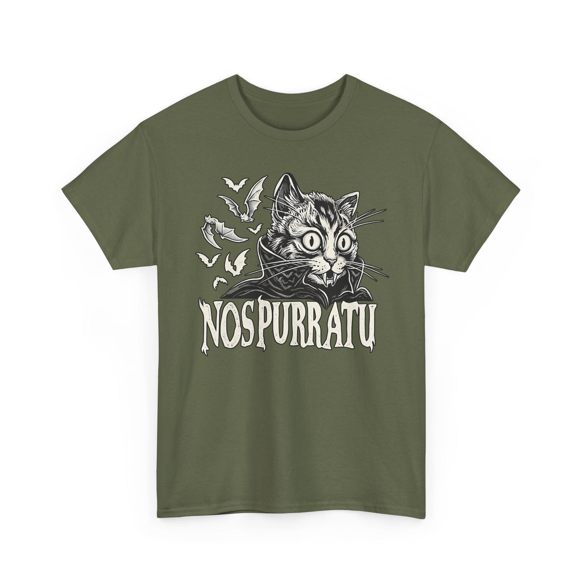 Nosferatu Cat T-Shirt — "Nospurratu Cat Nosferatu" Gothic Vampire Cat Tee