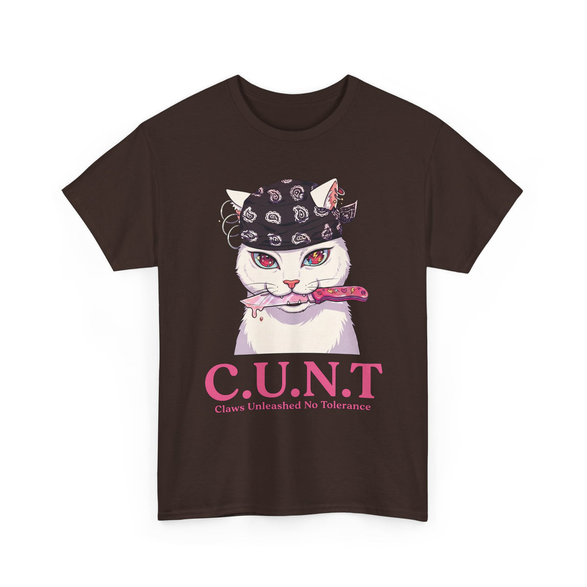 C.U.N.T Acronym Cat T-Shirt — Sassy Feline Rebellious Streetwear