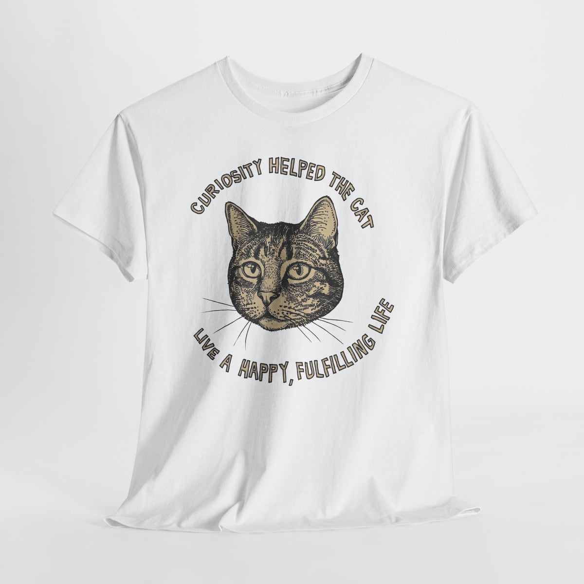 Curiosity Helped The Cat T-Shirt — Funny Cat Lover Tee