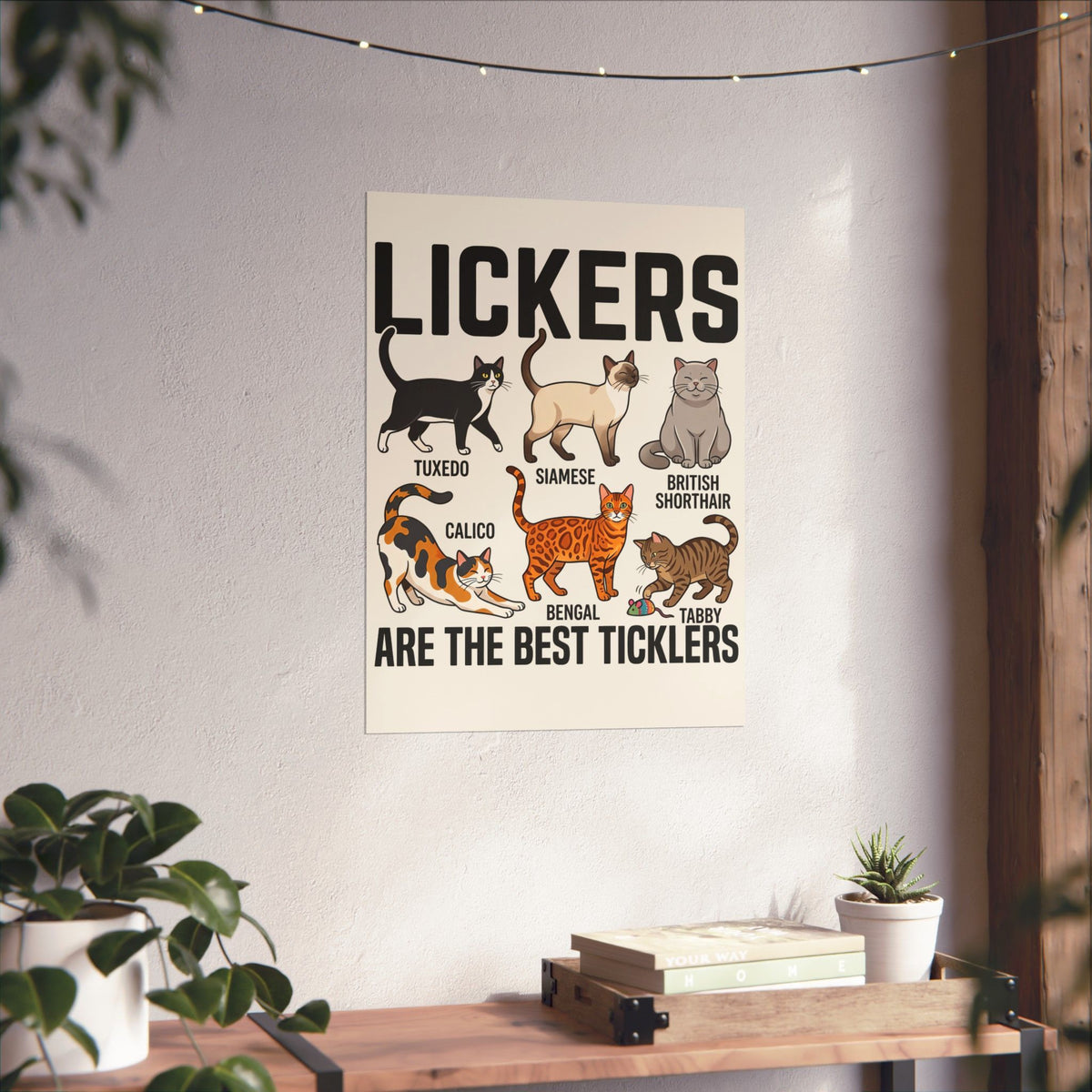 Cats Lickers Poster Funny Cat Lover Poster