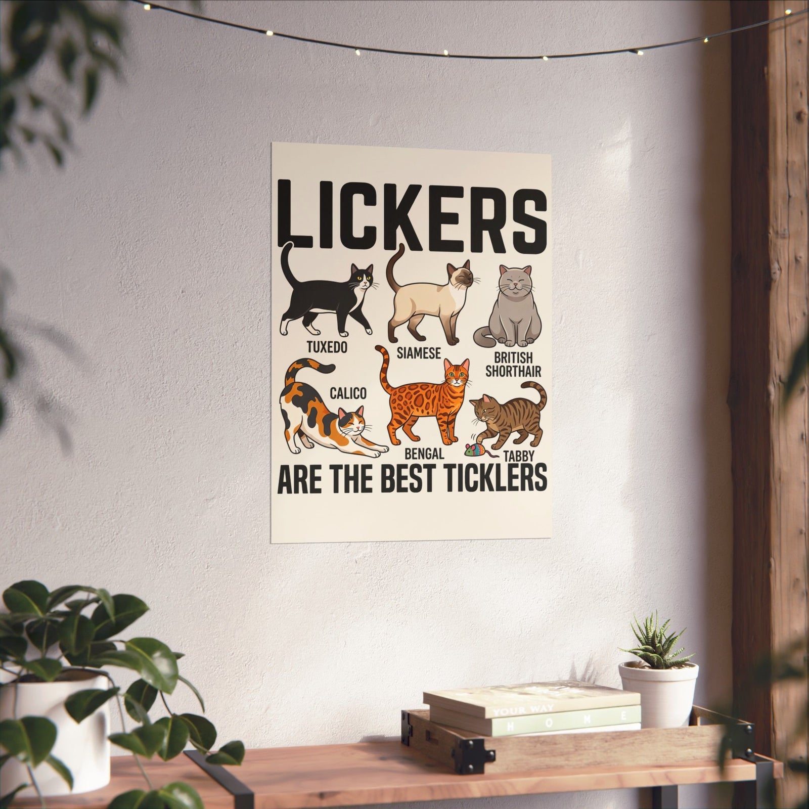 Cats Lickers Poster Funny Cat Lover Poster