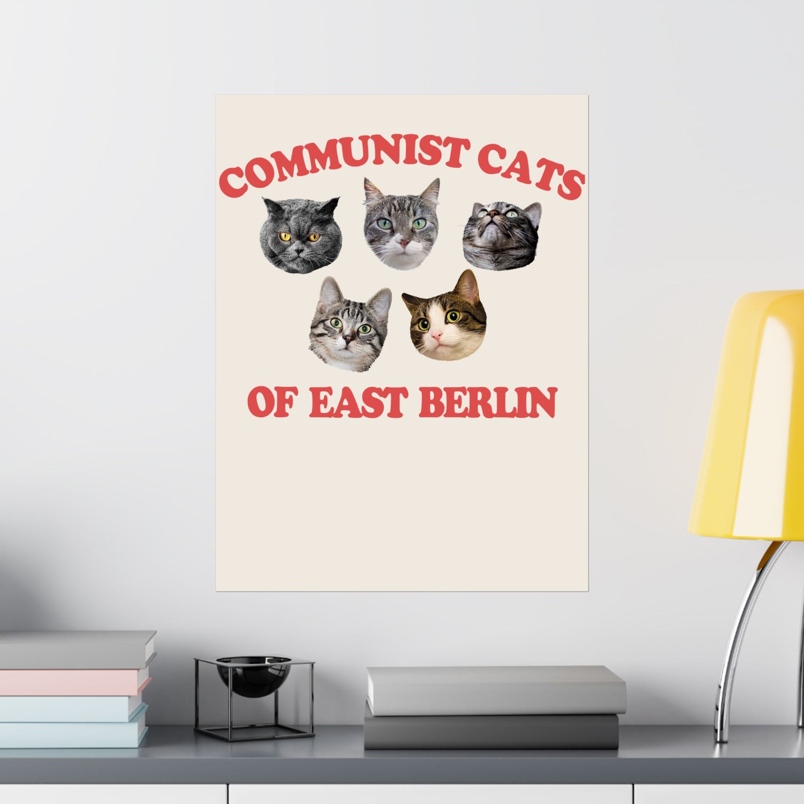 Communist Cats of East Berlin Poster — Retro Socialist Cat Poster