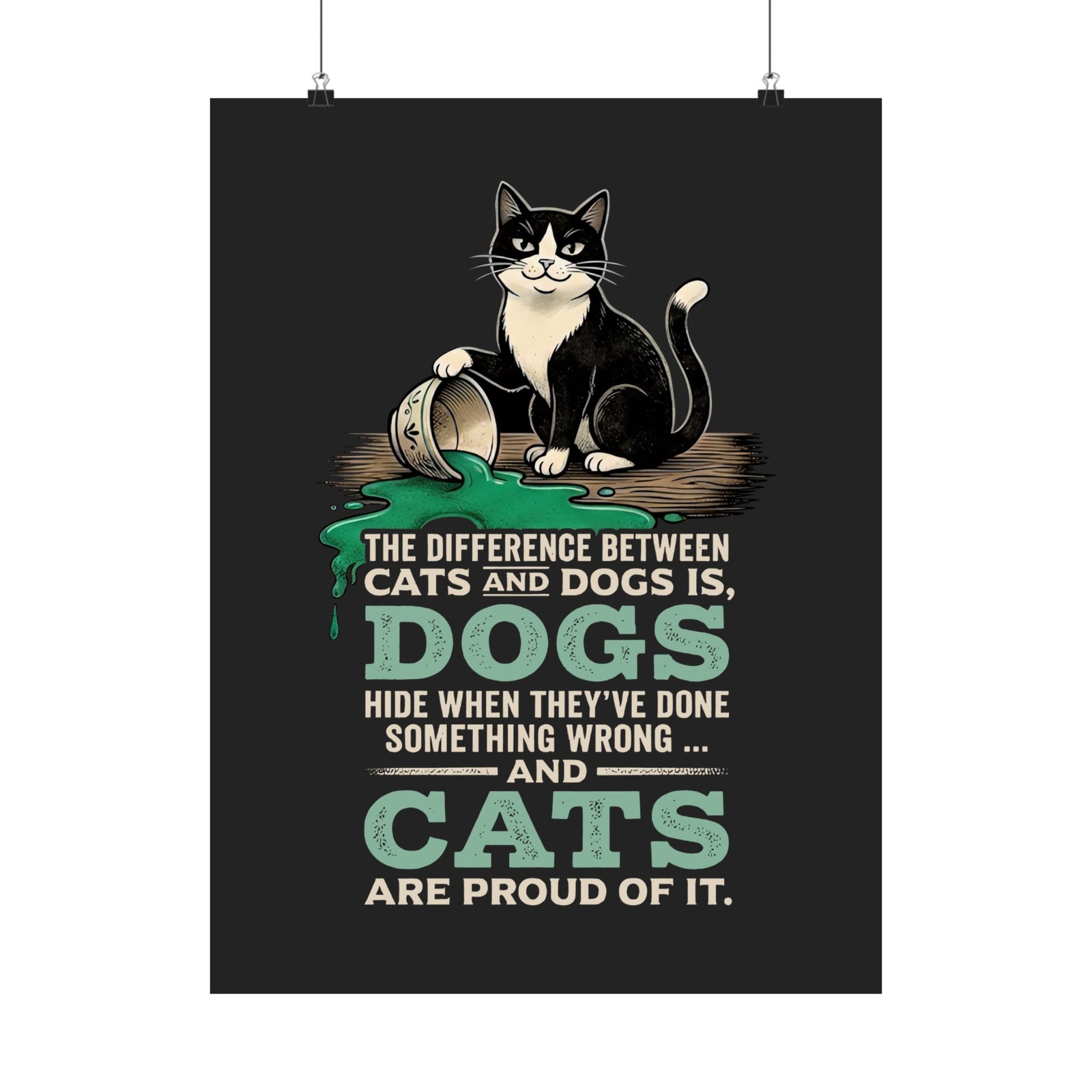 Cats Aren't Guilty Poster — Funny Cat Lover Poster