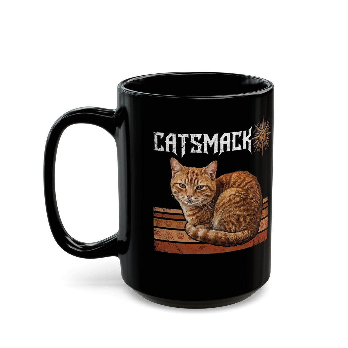 Catsmack Cat Graphic Black Mug